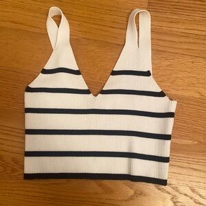 Bershka Black and White Striped Tank Top